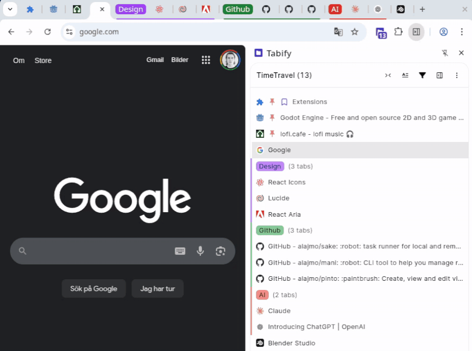 Time Travel with Tabs