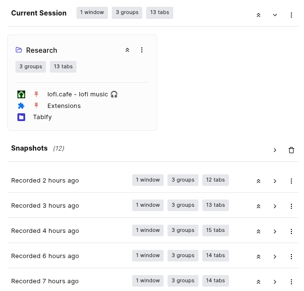 Tab organization feature